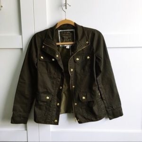 J CREW- utility downtown field jacket Moss green - Picture 4 of 7